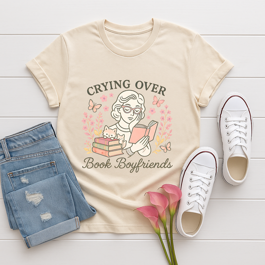 "Crying Over Book Boyfriends" T-Shirt